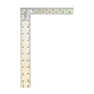 Carpenter Square, 8 x 12 in Size, Graduations: 1/8 in, 1/10 in, 1/12 in and 1/16 in, Measuring System: Imperial, 0.08 in Thickness, Steel, Silver