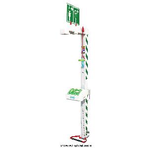 Combination Shower, Stainless Steel Pipe, Acrylic Capped ABS Eyewash Bowl, Nylon 6 Shower Head, 9-1/2 in Diameter Bowl, Floor Mounting, Green/Red/White