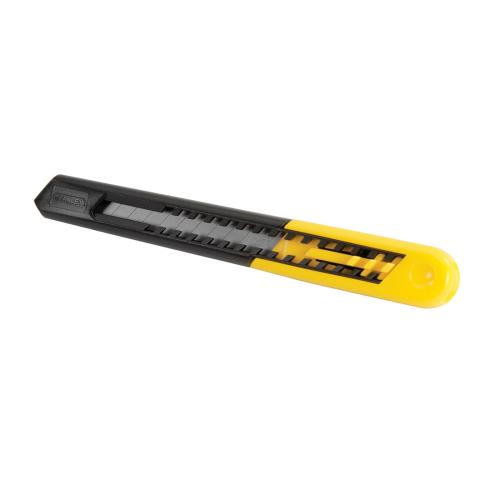 Utility Knife, 9 mm Blade Width, Retractable Snap-Off Blade, Carbon Steel Blade, Blades Included: 1, Slip Resistant/Textured, 5-1/8 in L Handle, Plastic Handle, 13 Points, 5-1/8 in Overall Length