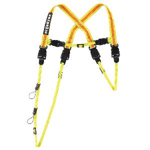 Barcode Scanner Harness and Lanyard, Extra Large, Series: 3132, For Use With: Mobile Computer, Radio, Walkie Talkie and Scanner Gun, Polyester, Hi-Viz Lime