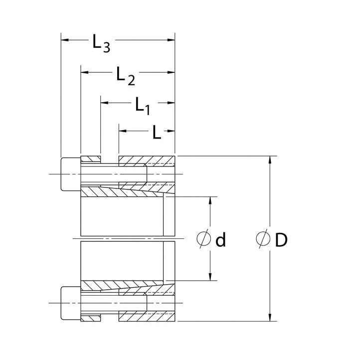 Keyless Locking Assembly, Series: C123, 180 mm Bore Diameter, 235 mm Outside Diameter, 13.137 Inch Hub Diameter, 27050 ft-lb Transmissible Torque, 91608 lbf Transmissible Thrust, 19794 PSI Shaft Contact Pressure, 15162 PSI Hub Contact, M14x40 Screw, 3.11 Inch Overall Length, 0 to 400 °F, Steel