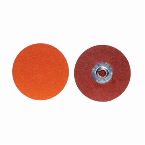Coated Abrasive Quick-Change Disc, Conformable, Series: R980P, Type TR (Type III) Attachment, 3 in Diameter Disc, Ceramic Alumina Abrasive, 50 Grit, Coarse Grade, 2-Ply Polyester Backing, Y-Weight Backing Weight, 20000 RPM Maximum