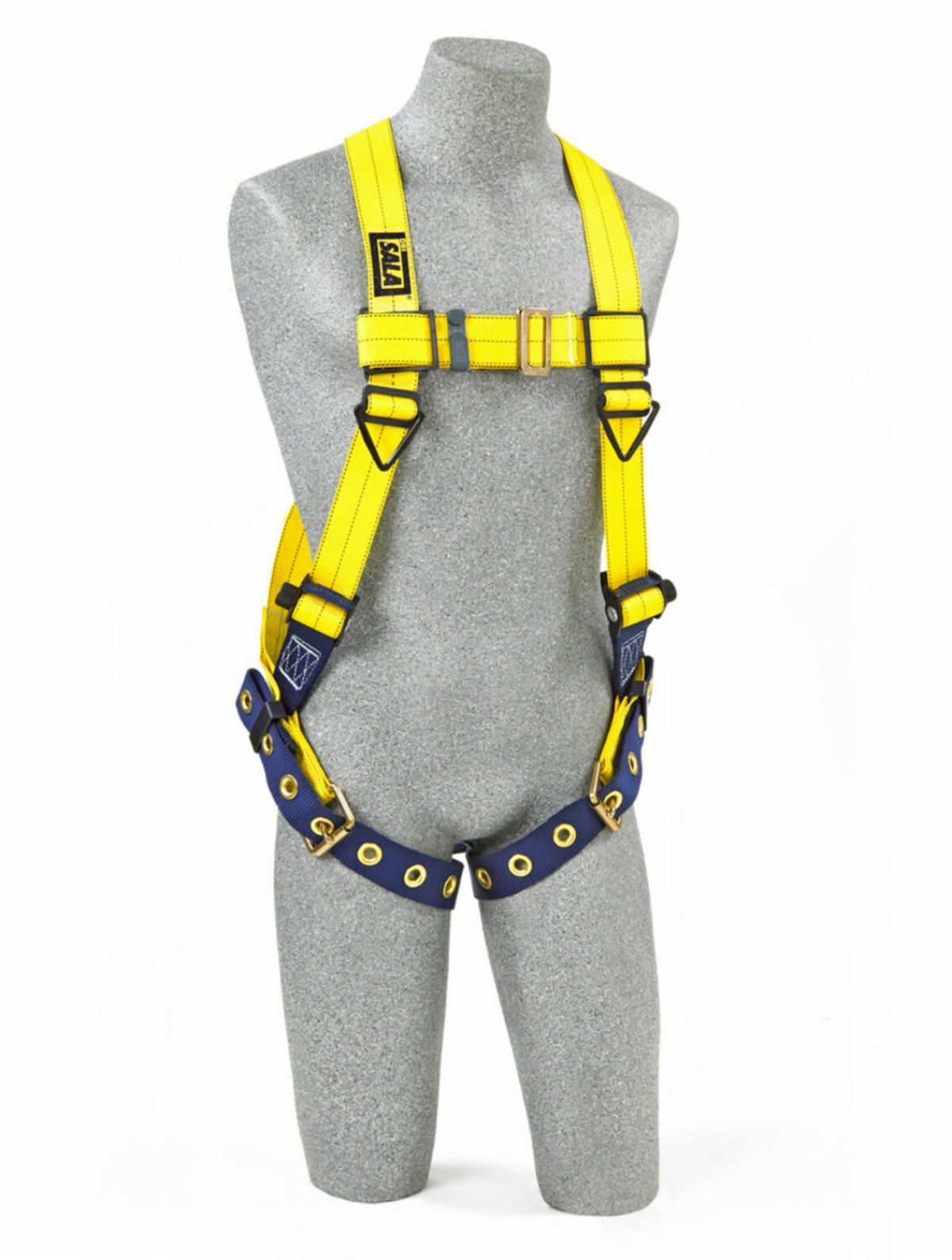 Harness, Series: Delta™, 2XL Size, 420 lb Load, Tongue Chest Strap Buckle, Stainless Steel Hardware, Yellow, Zinc Plated