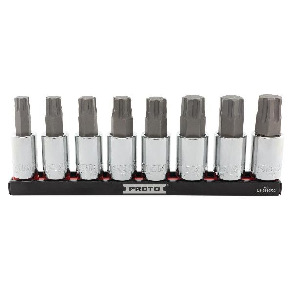 Socket Bit Set, Impact Rated: No, Measurement System: Imperial, 7 Piece, 1/2 in Drive, Specifications Met: ANSI Specified, Tether Capable: No, Alloy Steel, Polished Chrome