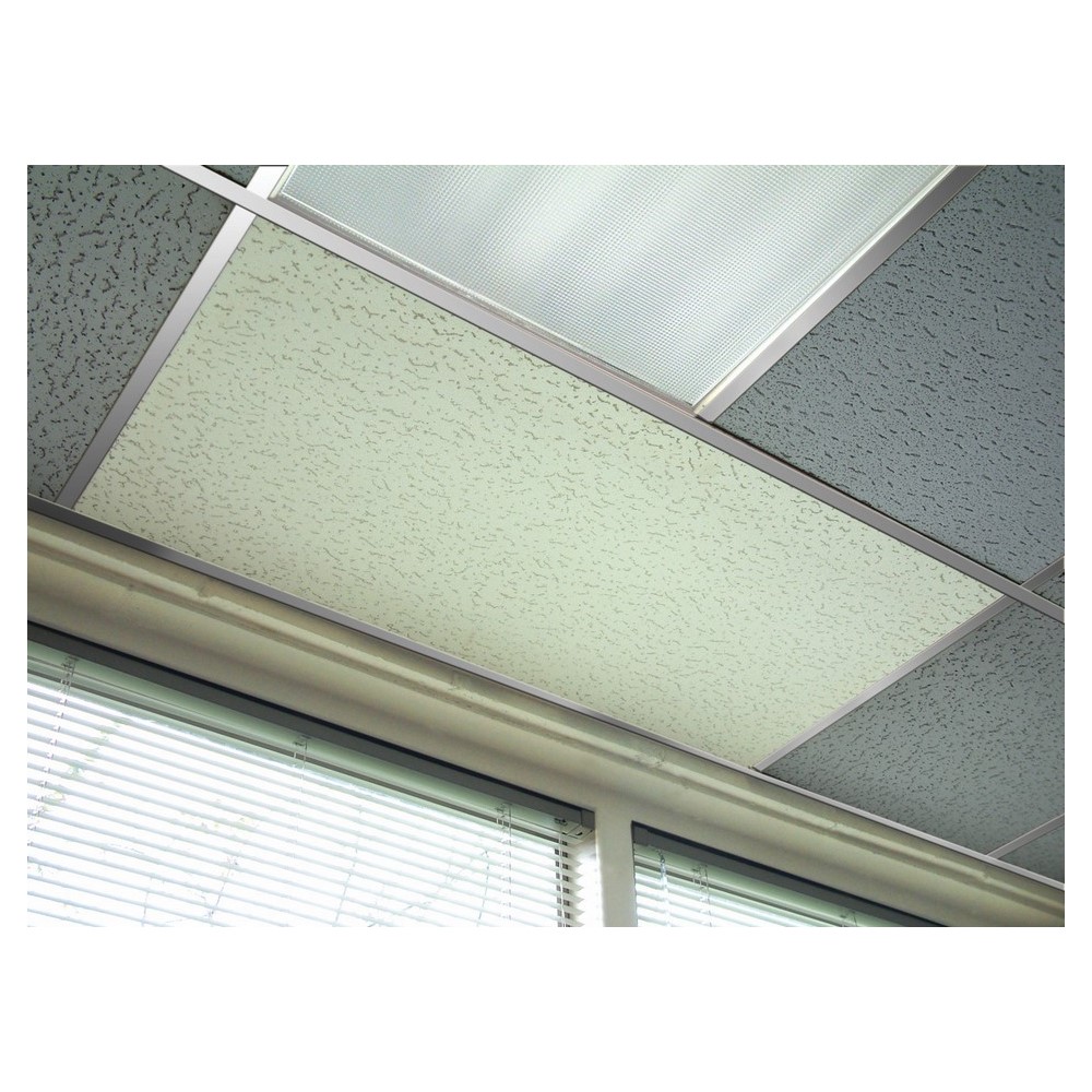 Electric Radiant Ceiling Panel Heater, 1-Phase, Series: CP Series, 1280 Btu/hr, 120/240 V AC, 3.1/1.6 A, 375 W, T-Bar/Surface Mount, Steel, White, Painted/Textured Powder Coated, 2 ft L x 2 ft W x 1 in H
