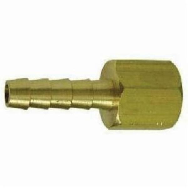 Hose-to-Pipe Adapter, Rigid, Fitting/Connector Type: Adapter, 1 Inch Nominal, Barb x FNPTF End Style, 1.18 Inch Hex, 150 psi Pressure, -40 to 160 °F, Brass, 2.32 Inch Length