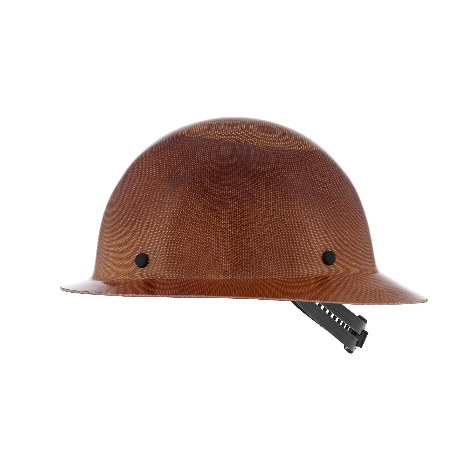 Hard Hat, Full Brim, Standard Size, Fits Minimum Hat Size: 6-1/2, Fits Maximum Hat Size: 8, Tan, Phenolic, 4-Point Suspension, ANSI Electrical Class Rating: Class G, ANSI Impact Rating: Type I, Slotted: No, Pin Lock Adjustment