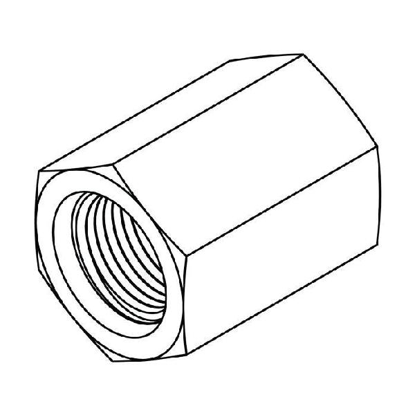 Coupling, Straight, Series: 6425, 7/16-20 Nominal, Female O-Ring End Style, Steel, Trivalent Chromate Plated, Silver