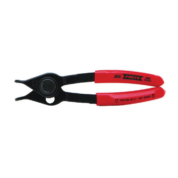 Retaining Ring Plier, Convertible Push Button, Round Jaw, Cushion Grip/Standard Handle, 5-11/16 in Overall Length
