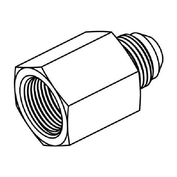 Reducer, Straight, Series: 2406, 9/16-18 x 1/2-20 Nominal, 37 °Female JIC x 37 deg Male JIC End Style, 316 Stainless Steel