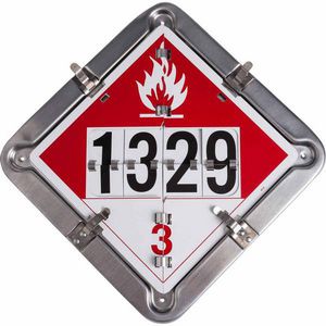 Bulk Liquid Placard Sign, Diamond, Legend: BLANK, FLAMMABLE, CORROSIVE, COMBUSTIBLE, POISON, 13-5/8 in Height, 13-5/8 in Width, Aluminum, Class: Multiple