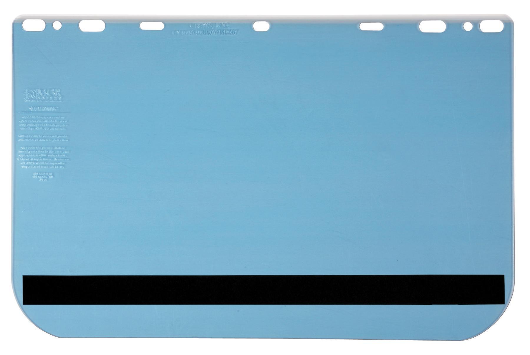 Face Sheild, Protection, Clear, PETG, 0.04 in Visor Thickness, 10 in Visor Height, 15.375 in Visor Width, Specifications Met: ANSI Z87+