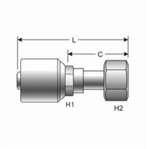Hydraulic Coupling, 1/4 x 7/16-20 Inch Nominal, Hose x Female JIC 37˚ Flare Swivel, Steel