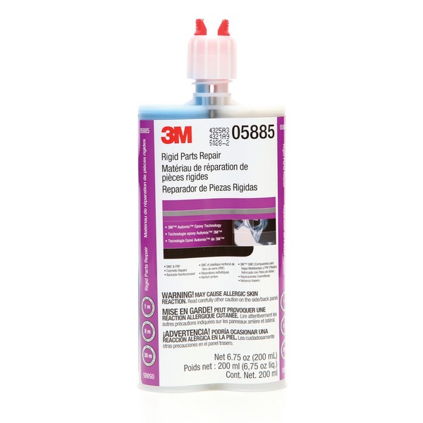 Rigid Parts Repair Adhesive, 2-Part, Cartridge Container, 200 mL Container, Epoxy Base