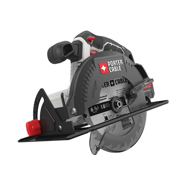 Cordless Circular Saw, High Performance, 6-1/2 in Blade, Blade Side Right, 5/8 in, 4000 RPM, 2.01 in at 90 °Cutting Depth, 90 °Cutting Angle, Bevel Capacity: 50 deg, Steel Shoe, Carbide Blade, Carbide Cutting Edge, 20 VDC, Lithium-Ion Battery, No Bat