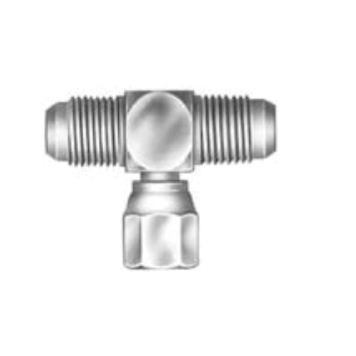 Hydraulic Flange Tee, SAE to SAE, Series: G60, 3/4-16 Nominal, Male 37° JIC Flare on Run x Female 37° JIC Flare Swivel End Style, 6000 PSI Pressure, Steel