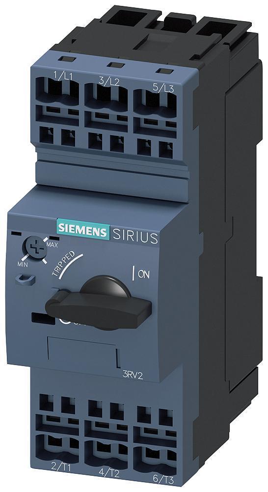 Motor Protection Circuit Breaker, Type 3RV2, 690 VAC, 27 to 32 A, 30 kW Power, 50/60 Hz Frequency, 2 kA Interrupt, S0 Frame, Class 10 Magnetic Trip, 400 A Trip, 3 Pole, 3 ph, Spring-Loaded Latch-Lock Handle Connection, 18 to 8 AWG Wire, IP20 Enclosur