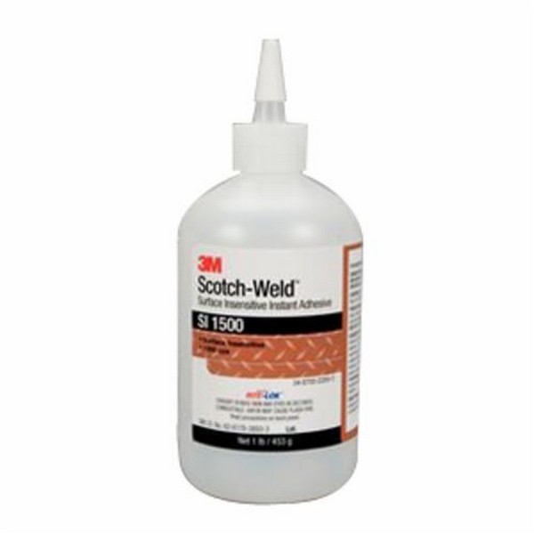 Instant Adhesive, Surface Insensitive, Series: SI Series, Bottle Container, 1 lb Container, Ethyl Hybrid Base, 5 to 60 s Setting, 24 hr Curing, Clear