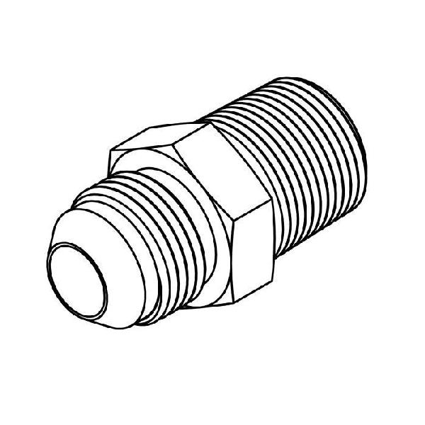 Hydraulic Adapter, 3/4-16 Inch Male JIC, 1/2-14 Inch Male Pipe, Steel