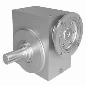 Worm Gear Reducer, 50:1 Gear Ratio, 2.462 HP Input, C-Face Quill Input, Shaft Output, 5/8 Inch Diameter Input, 1.5 Inch Diameter x 4.04 Inch Length Output, 35 RPM Output Maximum Speed, 1750 RPM Input Maximum Speed, 3315 in-lb Output, 3-1/4 Inch Centre Distance, 3/16 x 3/32 Inch Input, 74.8 % Efficiency, 316 Stainless Steel, Polished