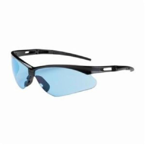 Safety Glasses, Dual, Series: Anser™ 250-AN, Unisex, Universal, Anti-Scratch Lens Coating, Light Blue Lens, Semi-Rimless Frame, Black Frame, Polycarbonate Frame, Polycarbonate Lens, 99.99% UV Protection, Bayonet Temple