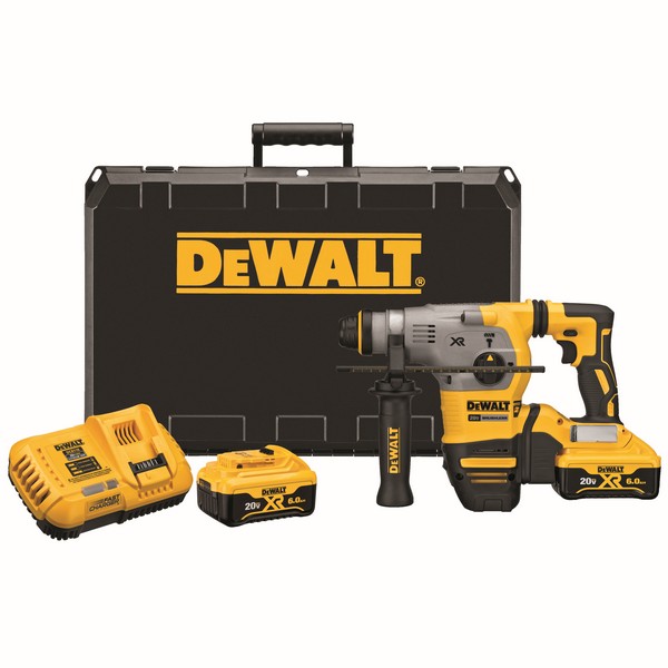Rotary Hammer Kit, Cordless, 1-1/8 in Chuck, SDS Plus® Chuck, 0 to 4480 bpm Blows per Minute, 3.5 J Impact Energy, 0 to 1000 RPM No-Load, 20 VDC, L-Shaped Handle, SHOCKS™ Vibration Control, 13.78 in Overall Length, 13.78 in L Dimensions