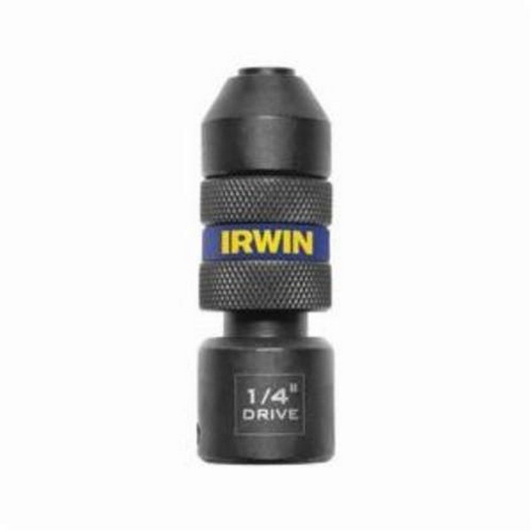 Impact Socket Adapter, Quick-Change, Yes Impact Rated, Measurement System: Imperial, Hex x Square Drive, 1/4 in Female Drive, 63 mm Overall Length, Female x Female Adapter, Black Oxide