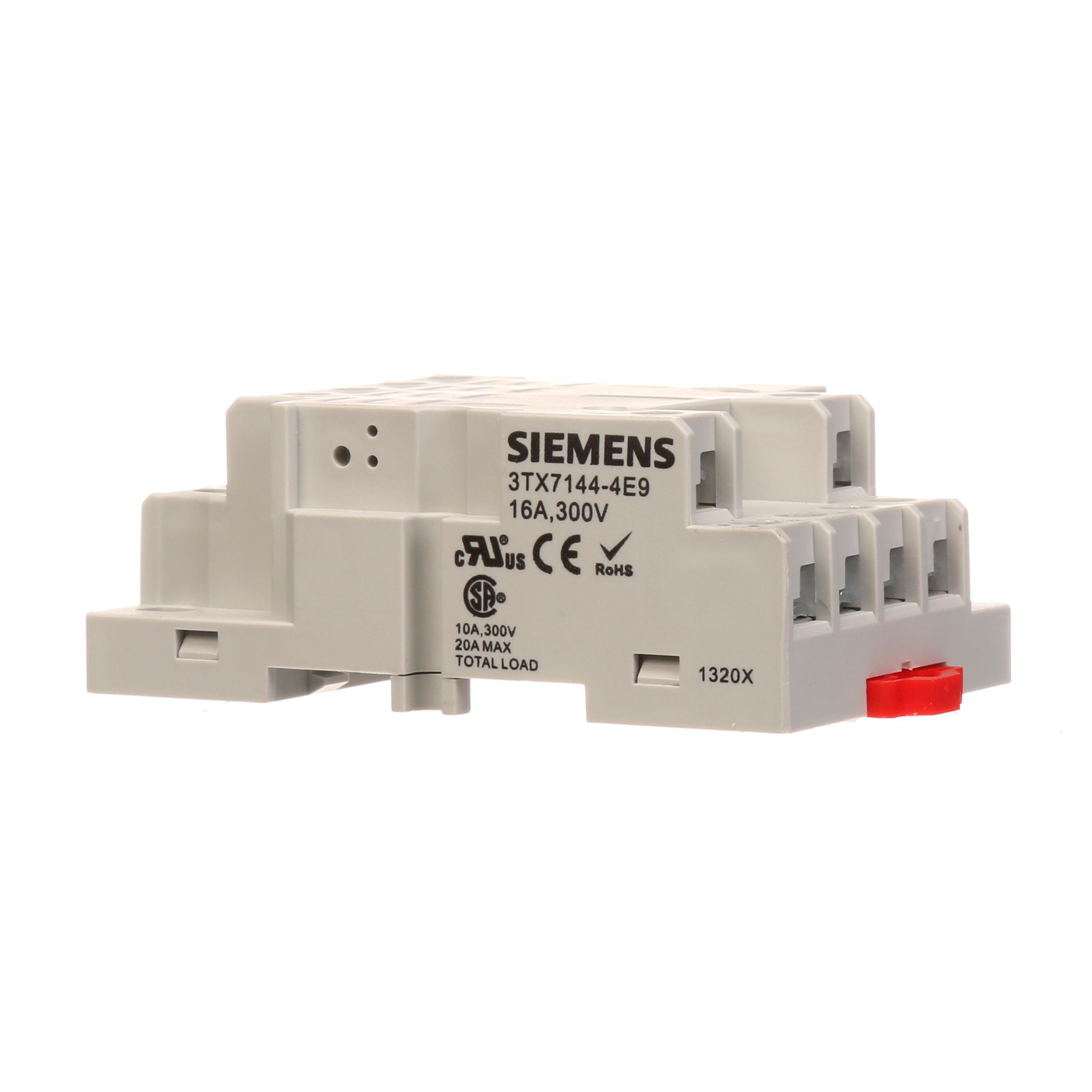 Relay Socket, Touch Safe, 14 Pins, For Use With: 3TX71 Series Plug-In Relay