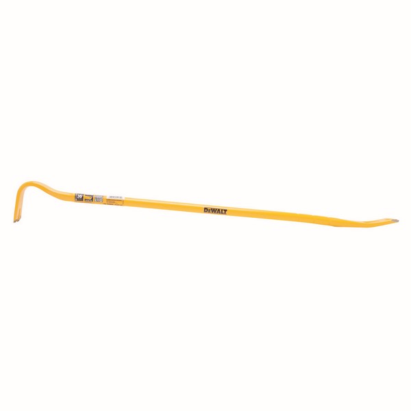 Wrecking Bar, Double End, Beveled/Prying, 1/2 in Tip Width, 36 in Overall Length, 4 in Overall Width, Tri-Lobe, Carbon Steel Handle, Carbon Steel, Yellow