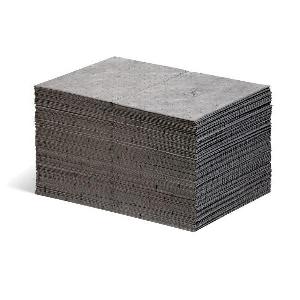 Absorbent Mat Pad, Lightweight, 20 in Length, 15 in Width, 14.08 oz Absorption Capacity, Fluids Absorbed: Coolants/Oils/Solvents/Water, Polypropylene, Gray