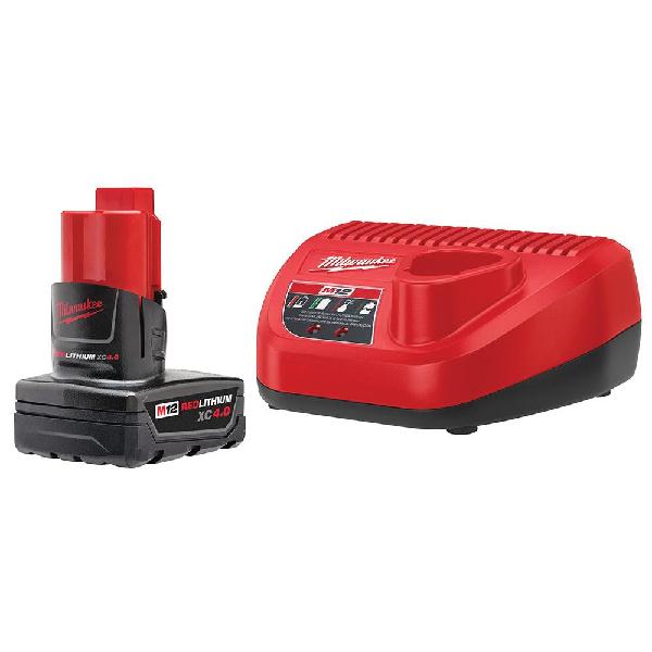 Starter Kit, Bare Tool/Kit: Kit, Series: M12™, Lithium-Ion Battery, 4 Ah Battery, 4 A Charge Current, For Use With: Products
