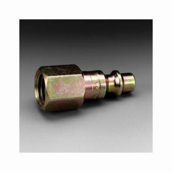 Hose Plug, High Pressure Industrial Interchange, Series: Whitecap™, For Use With: 3M™ W-9435 and W-2929 Supplied Air Hose, 3M™ Whitecap™ Helmets, Specifications: 1/4 in Body, 1/4 in FPT, Metal, 1 in OAL Dimensions