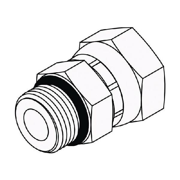 Adapter, Straight, Series: 6900, 7/16-20 x 1/8-27 Nominal, Male O-Ring x Female Pipe Swivel End Style, Steel, Trivalent Chromate Plated, Silver