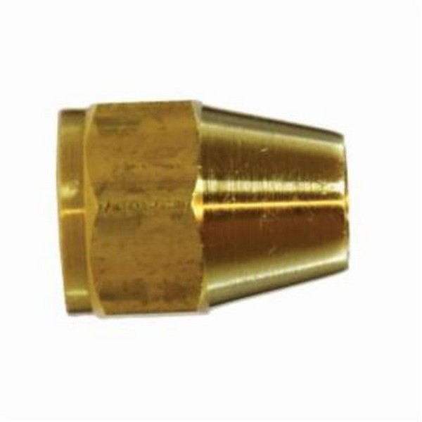 Rod Nut, Short, Fitting/Connector Type: Nut, 1/2 Inch Nominal, SAE Flare Threaded UNF, 0.032 Inch Thickness, 0.87 Inch Hex, 750 psi, -65 to 250 °F, Brass, 1.12 Inch Length, Domestic