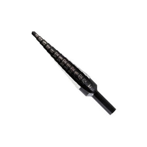 Step Drill Bit, Imperial, #13 Letter/Wire, 1-1/8 in Diameter Minimum Hole, 1-1/8 in Diameter Maximum Hole, 1 Steps, 1 Hole, 1 Flutes, 7/16 in Shank, Hex Shank, Self-Starting SpeedPoint® Point, HSS Cutting Edge, HSS, Bright, Applicable Materials: Alum
