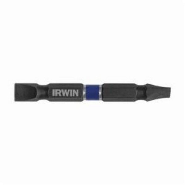 Impact Double Ended Bit, Heavy Duty, #10 to 12 Point, Slotted Point, 2-3/8 in Overall Length, 1/4 in, Cold Forged High Grade Steel, Black Oxide