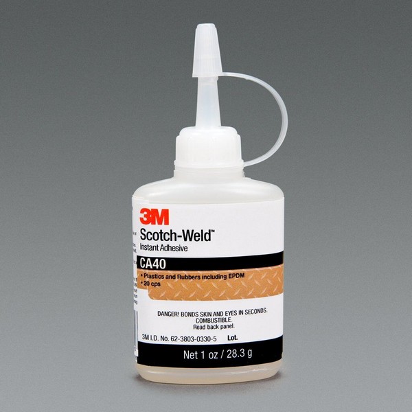 Instant Adhesive, Bottle Container, 1 fl-oz Container, Ethyl Base, Begins to Harden: 15 min Air/10 min Force, 3 to 20 s Setting, 24 hr Curing, Yellow