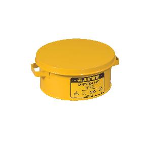 Bench Can, 4 L Capacity, 9-3/8 in Diameter, 4-1/2 in Height, Steel, Powder Coated, Yellow