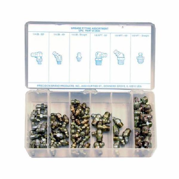 Grease Fitting Kit, 90 Pieces, For Use With Toolroom or Toolbox, Steel