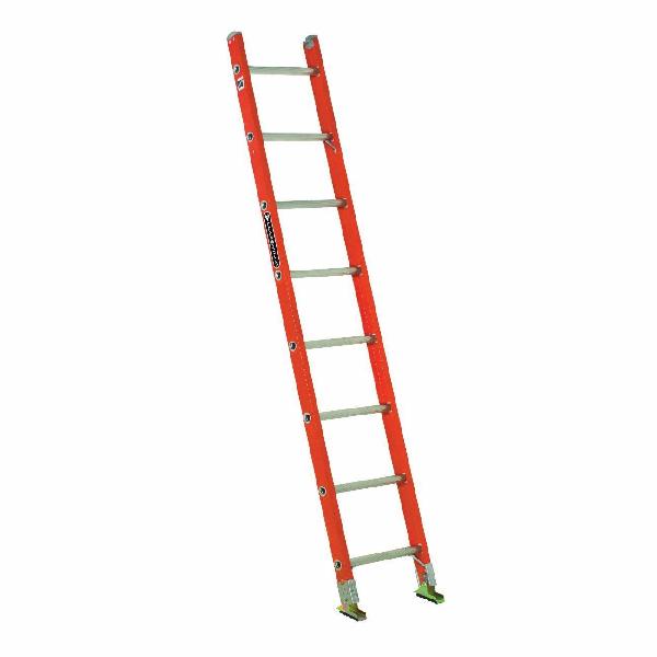 Straight Ladder, Extra Heavy Duty Professional Shelf Single, Series: FE3100, 300 lb, Fiberglass