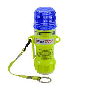Safety and Emergency Beacon, Compact, LED Lamp, Blue, 165 to 185 fpm Flash, <gt/>20 hr Average Life, ABS Plastic Housing Material, (4) AA Alkaline Batteries Power Source, 6 in H x 1.6 in W Dimensions