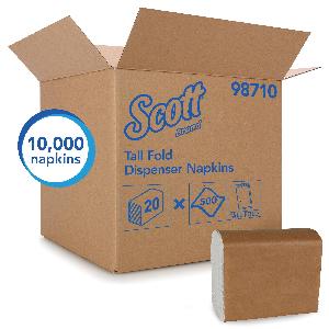 Dispenser Napkin, Snack Sized, 7 x 13-1/2 in Sheet, Tall Fold, 1 Ply, 6-3/4 x 3-9/16 in Folded, Paper, White