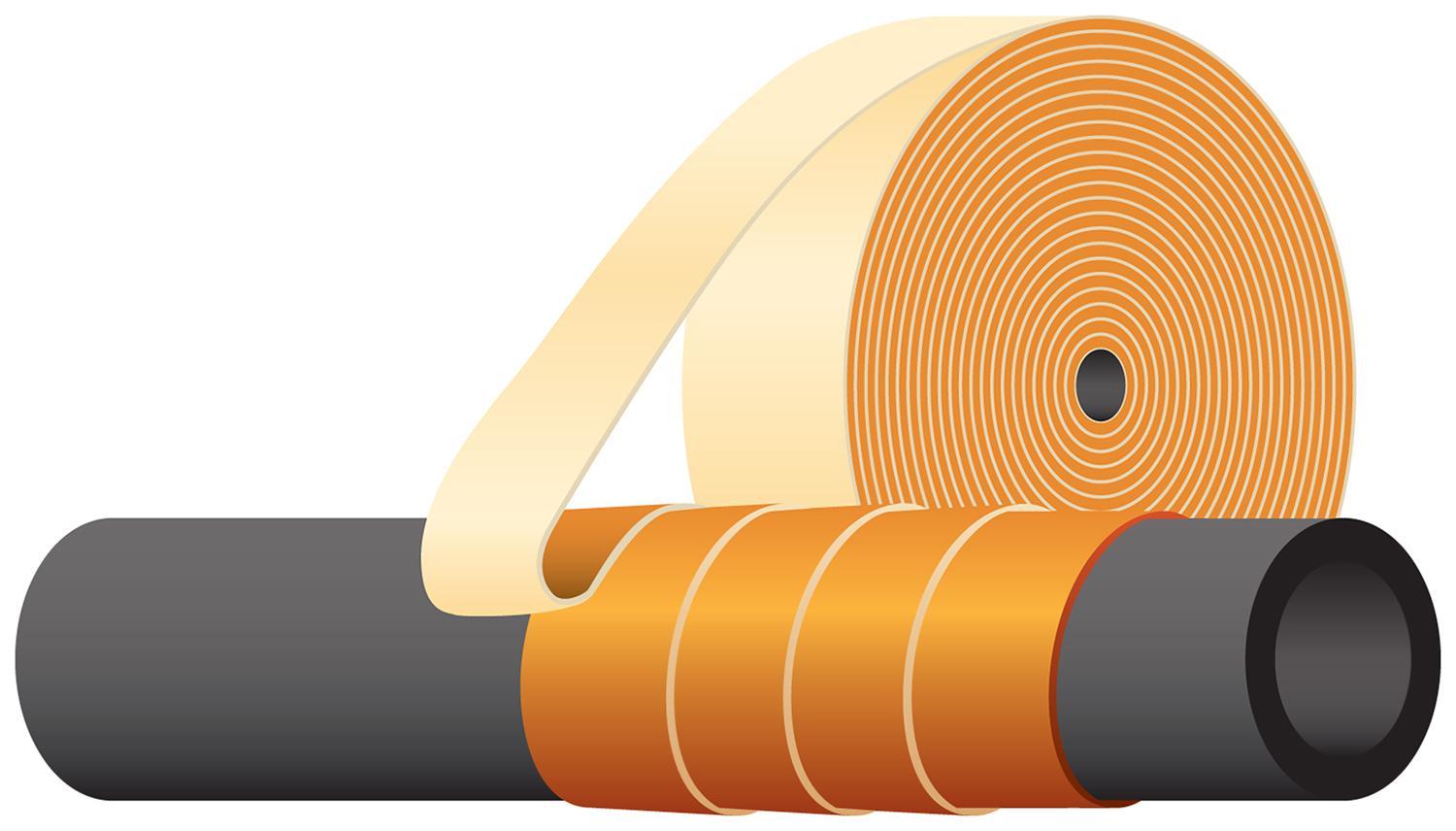 Heatguard Tape, Sleeve, Series: G81100, 0.14 in Thickness, Silicone Rubber, White, Fiberglass Backing, 500 °F Maximum Operating, 65 °F Minimum Operating