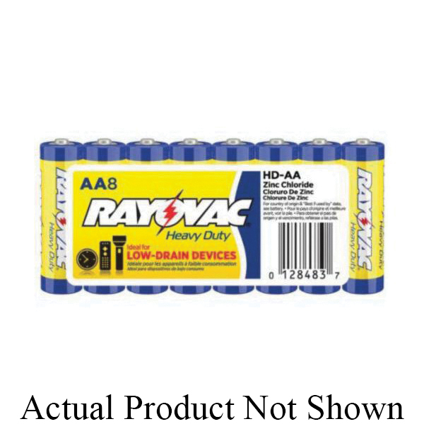 Shrink Wrapped Battery, Heavy Duty, Zinc Carbon Chemical System, 9 V Nominal
