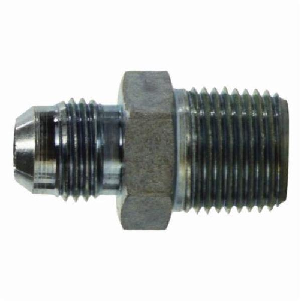 Connector, Straight, 3/4 Inch x 3/4-16 Nominal, 37° SAE Male JIC Flare x MNPT, 4500 psi, Steel, Domestic