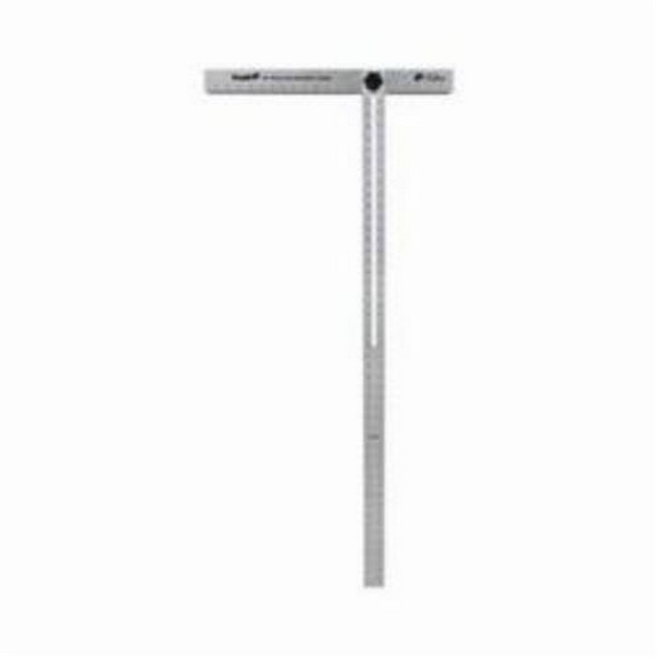T-Square, Adjustable Head Super Heavy Duty, 48 in L Size, Graduations: 1/16 in, Measuring System: Imperial, 48 in Tongue, 23 in Width, 1/4 in Thickness, Aluminum, Anodized