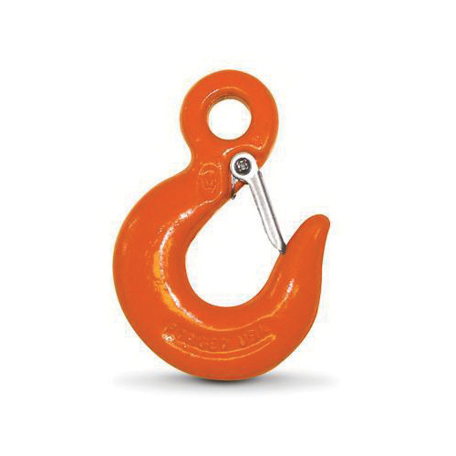 Eye Slip Hook, 14200 lb, 63 Grade, Eyelet Attachment, 5/8 in, Steel Alloy, Orange Powder Coated