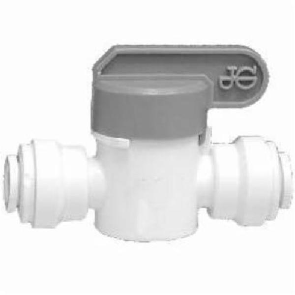 Shut-Off Valve, Fitting/Connector Type: Valve, 1/4 Inch Nominal, Push-In x MNPTF, 0 to 150 psi, 33 to 150 °F, Plastic