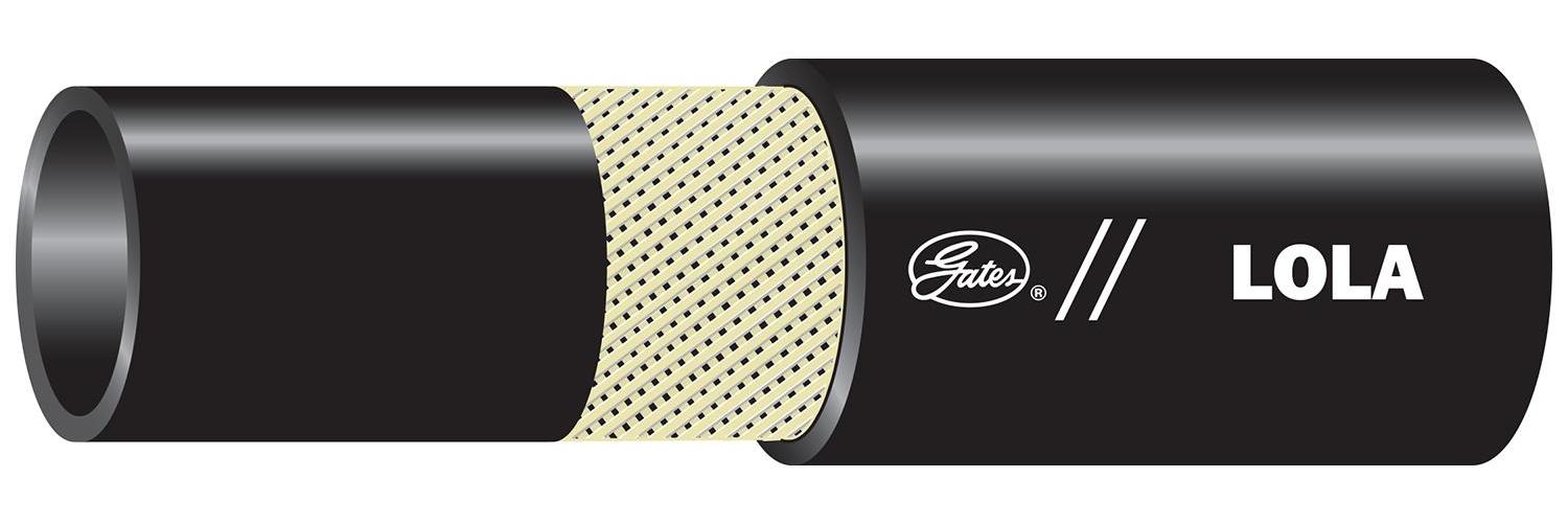 Hydraulic Hose, Lock-On, Series: LOL Plus, 0.75 in ID, 1.06 in OD, 225 ft. Length, 300 psi Working, -40 to 250 °F, Nitrile, Black, Domestic