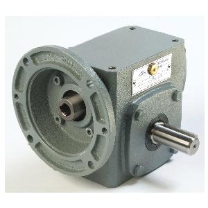 Modular Speed Reducer, 15:1 Gear Ratio, 0.85 HP Input/0.71 HP Output, Quill Input, Solid Output, 0.6256/0.6267 in Dia Bore Quill Shaft Input, 0.75/0.7495 in Dia x 1.97 in L Gear Shaft Output, 116.7 RPM, 1750 RPM, 385 in-lb, 1.54 in Centre Distance, 3/16 x 3/32 in Quill and 3/16 x 3/32 in Gear Keyway, PAO Synthetic Oil Lubrication, Cast Iron